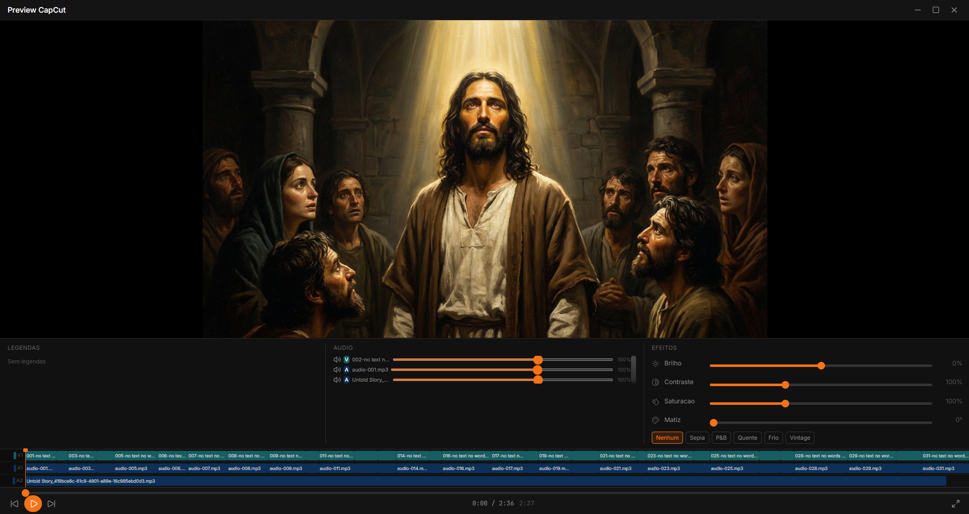 Preview com timeline